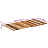 Suorakulmainen pöytälevy 60x120 cm 25-27 mm täysi kierrätyspuu