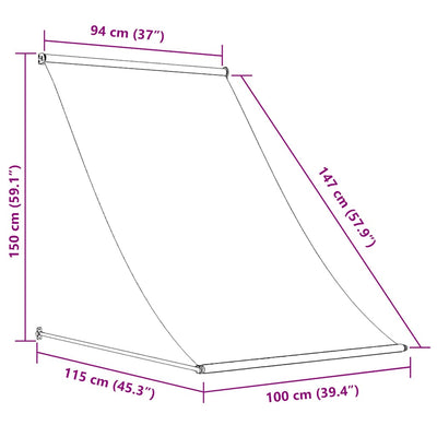 Antrasiitti sisäänkelattava markiisi Golban 100x150cm