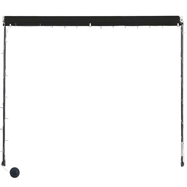 Sisäänkelattava markiisi LEDillä 200x150 cm antrasiitti