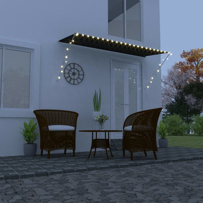 Antrasiitti sisäänkelattava markiisi ledillä Ghile 300x150cm