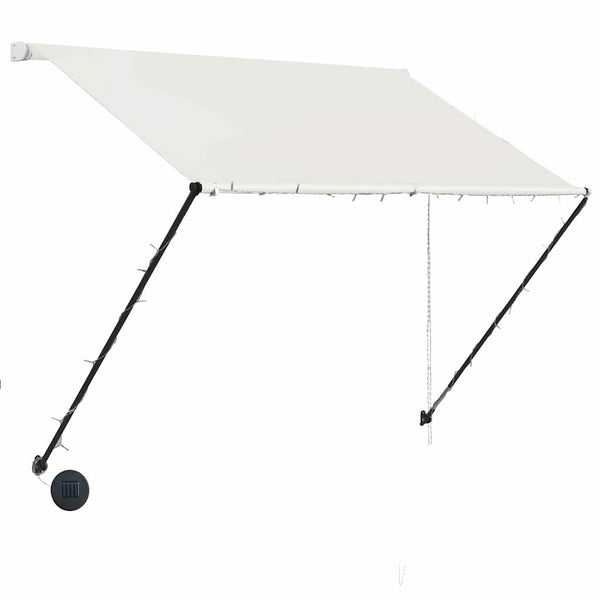 Sisäänkelattava markiisi LEDillä 150x150 cm kerma
