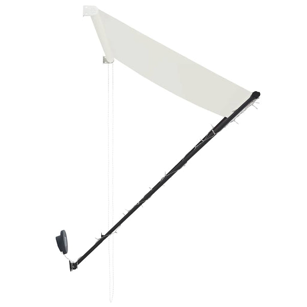 Sisäänkelattava markiisi LEDillä 150x150 cm kerma