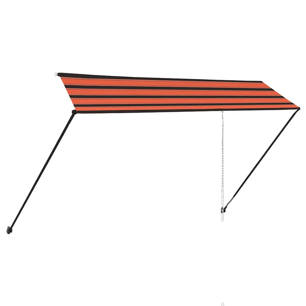 Sisäänkelattava markiisi LEDillä 350x150 cm oranssi ja ruskea
