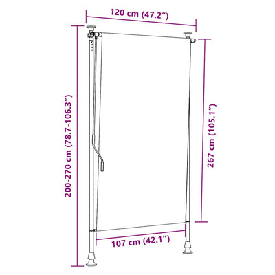 Kerma ulkorullaverho Feliana 120x270cm