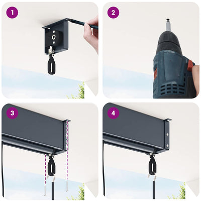 Sininen ja valkoinen ulkorullaverho Marte 80x250cm