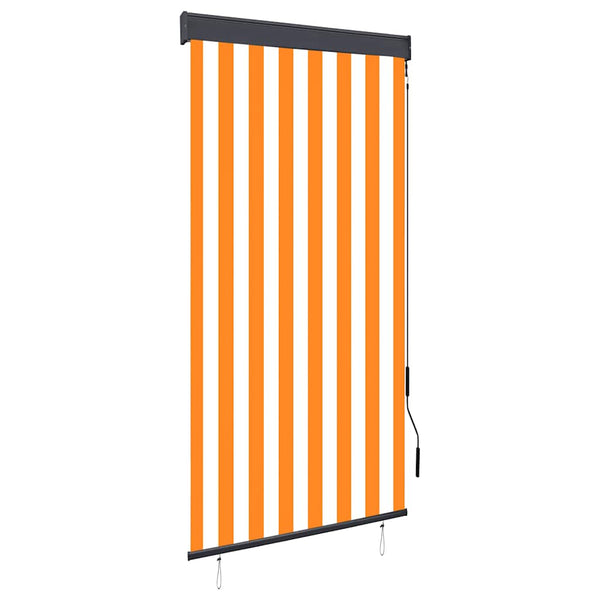 Ulkorullaverho 80x250 cm valkoinen ja oranssi
