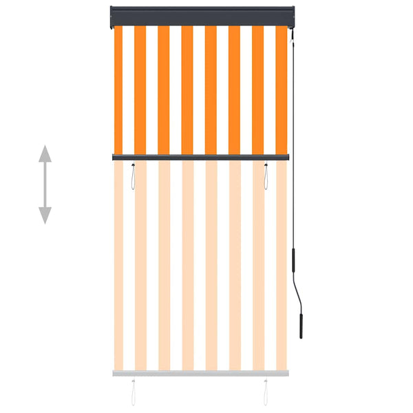 Ulkorullaverho 80x250 cm valkoinen ja oranssi