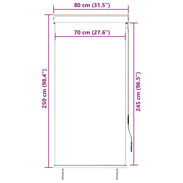 Ulkorullaverho 80x250 cm kerma