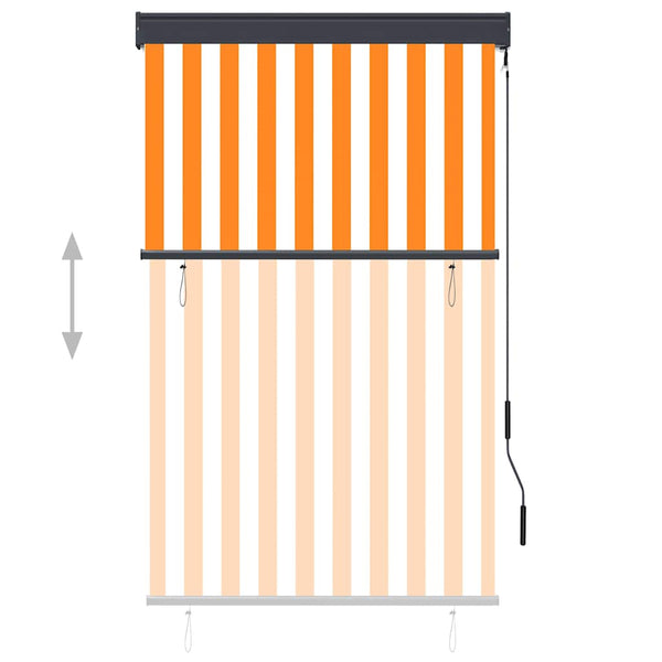 Ulkorullaverho 100x250 cm valkoinen ja oranssi