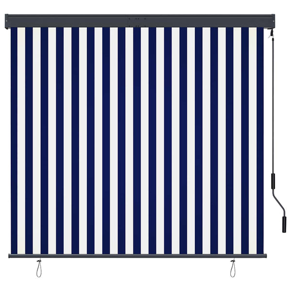 Ulkorullaverho 160x250 cm sininen ja valkoinen