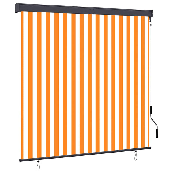 Ulkorullaverho 160x250 cm valkoinen ja oranssi