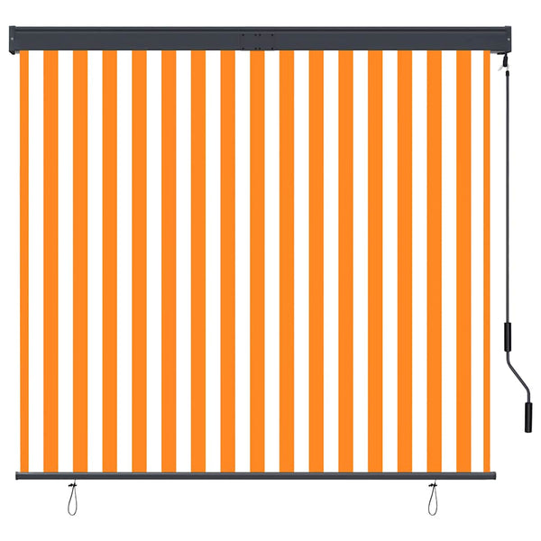 Ulkorullaverho 160x250 cm valkoinen ja oranssi