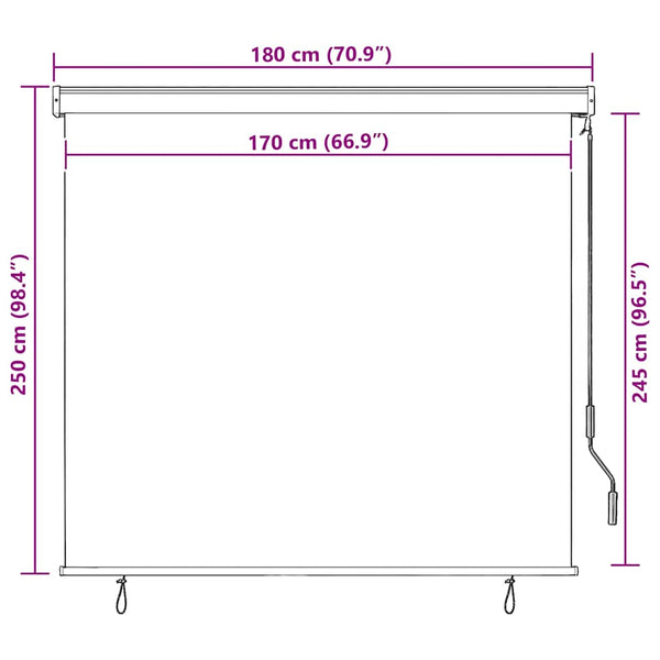 Ulkorullaverho 170x250 cm keltainen ja sininen