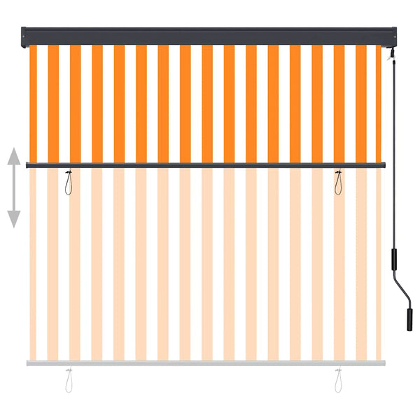 Ulkorullaverho 170x250 cm valkoinen ja oranssi