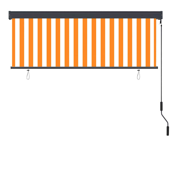 Ulkorullaverho 170x250 cm valkoinen ja oranssi