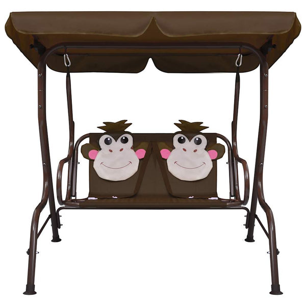 Ruskea lasten keinupenkki Pinita 115x75x110cm (kangas)