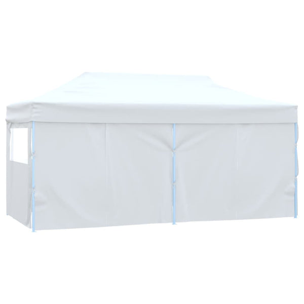 Valkoinen kokoontaittuva juhlateltta Velizan 3x6 m (4 sivuseinää teräs)