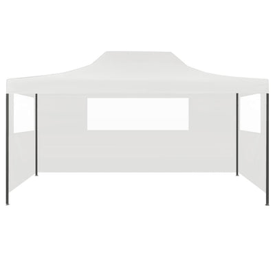 Kokoontaitettava juhlateltta 3 sivuseinää 3x4,5 m valkoinen