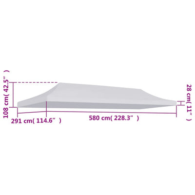 Valkoinen juhlateltan katto Parthenia 3x6 m