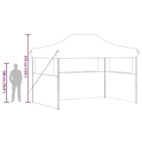 Valkoinen kokoontaittuva juhlateltta Filanda 3x4 m (3 sivuseinää, teräs)