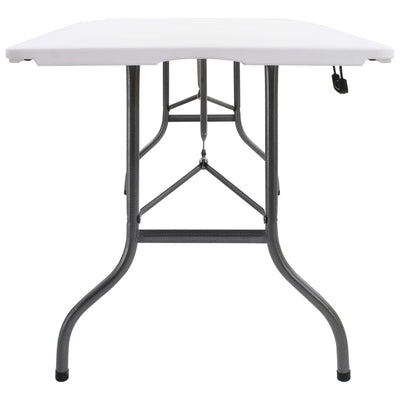 Kokoontaittuva puutarhapöytä valkoinen 180x72x72 cm HDPE