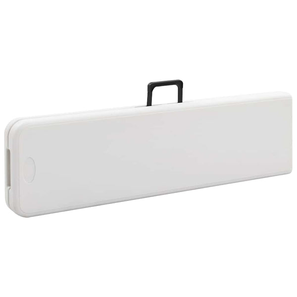 Kokoontaitettavat puutarhapenkit 2 kpl 180 cm HDPE valkoinen