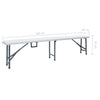 Kokoontaitettavat puutarhapenkit 2 kpl 180 cm HDPE valkoinen