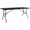Kokoontaittuva puutarhapöytä musta 180x75x72 cm HDPE