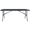 Kokoontaittuva puutarhapöytä musta 180x75x72 cm HDPE