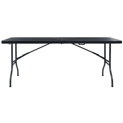 Kokoontaittuva puutarhapöytä musta 180x75x72 cm HDPE