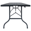 Kokoontaittuva puutarhapöytä musta 180x75x72 cm HDPE