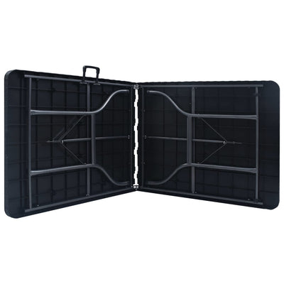 Kokoontaittuva puutarhapöytä musta 180x75x72 cm HDPE