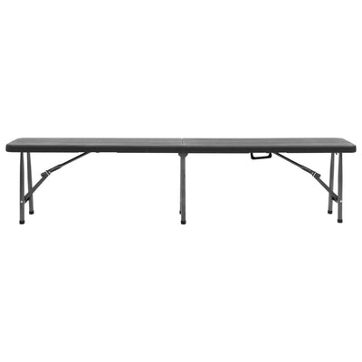 Kokoontaitettavat puutarhapenkit 2 kpl 180 cm HDPE musta