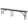 Kokoontaitettavat puutarhapenkit 2 kpl 180 cm HDPE musta