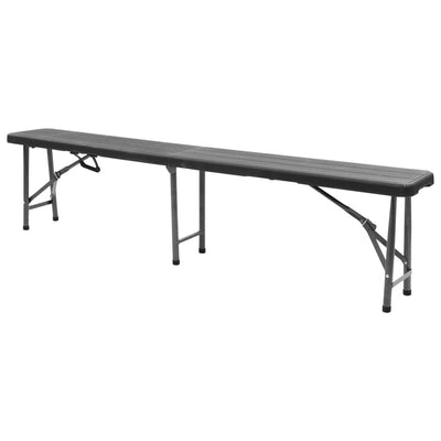 Kokoontaitettavat puutarhapenkit 2 kpl 180 cm HDPE musta
