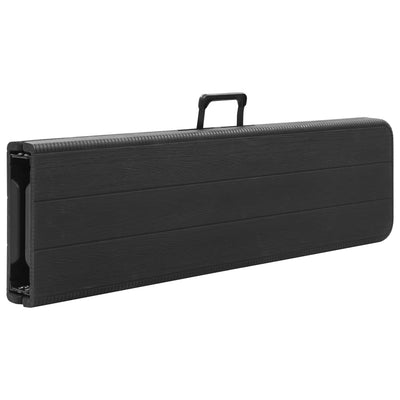 Kokoontaitettavat puutarhapenkit 2 kpl 180 cm HDPE musta