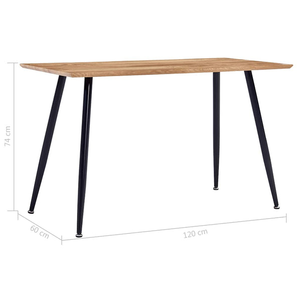 Ruokapöytä tammi ja musta 120x60x74 cm MDF