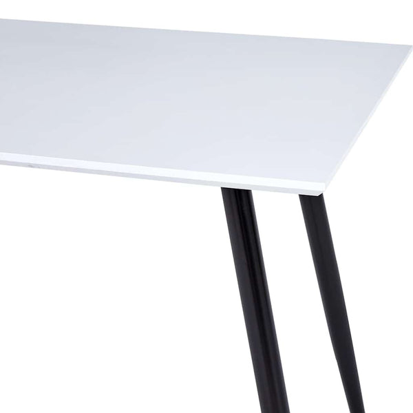Ruokapöytä valkoinen ja musta 120x60x74 cm MDF