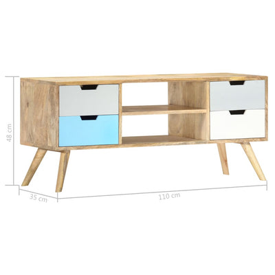 TV-taso 110x35x48 cm täysi mangopuu