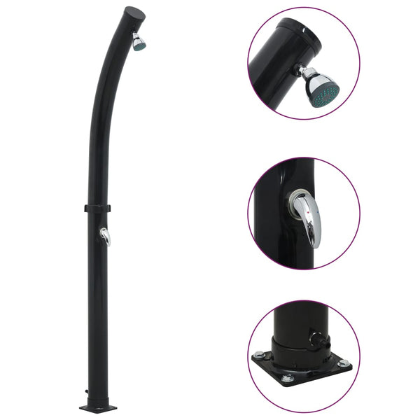 Musta aurinkovoimasuihku Mirax 214cm 20 l