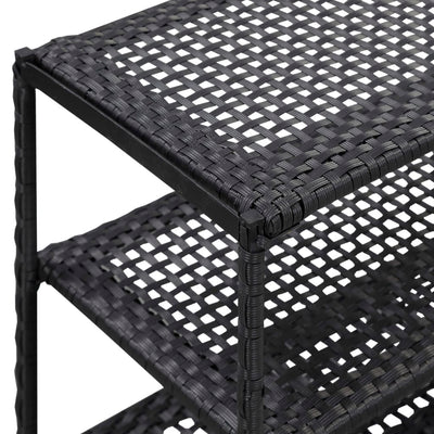 Kenkäteline musta 50x30x120 cm polyrottinki