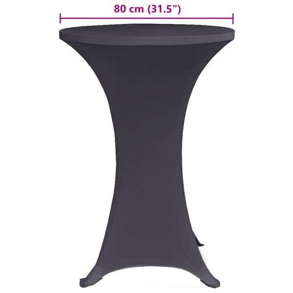 Venyvä pöydänsuoja 4 kpl 80 cm antrasiitti