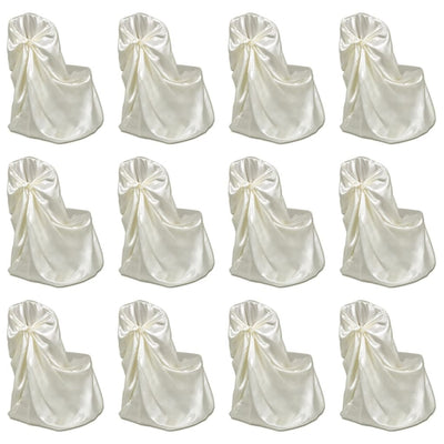 Tuolinpäällinen hääjuhliin kerma 12 kpl