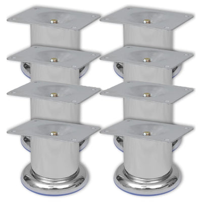 Pyöreät sohvanjalat 8 kpl kromi 60 mm