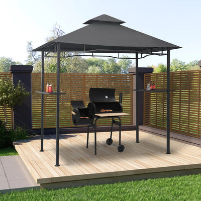 Antrasiitti bbq-huvimaja Kusztos 240x150x255cm (teräs)