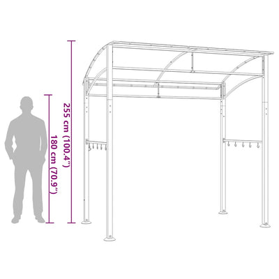 Antrasiitti bbq-huvimaja Sabinas 215x150x220cm (teräs)