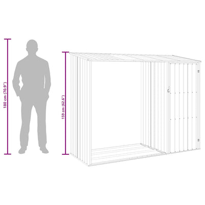 Vihreä puutarhan polttopuuvaja Stiopoane 245x98x159cm (galvanoitu teräs)