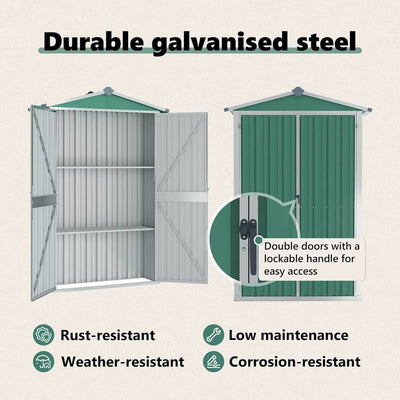 Vihreä puutarhavaja Melony 116x45x175cm (galvanoitu teräs)
