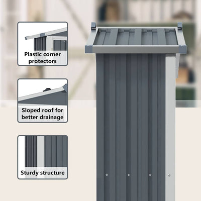 Harmaa puutarhavaja Melony 116x45x175cm (galvanoitu teräs)