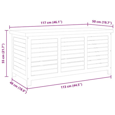 Puutarhan varastolaatikko Crisan 117x50x55cm (eukalyptuspuu)